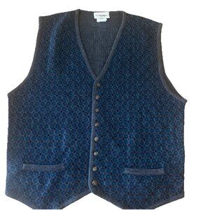 Nani Bon Sweater Grandpa Core Wool Vest - Blue Gray size M/L Cardigan Pockets